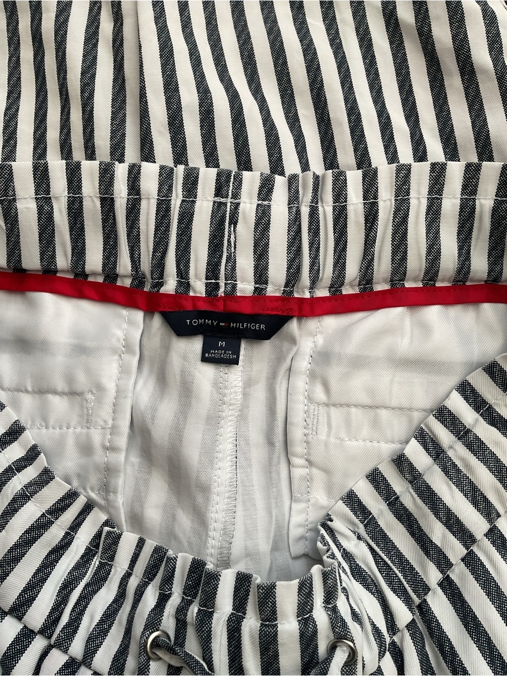 Tommy Hilfiger Black and White Vertical Stripe Joggers - Picture 3 of 8